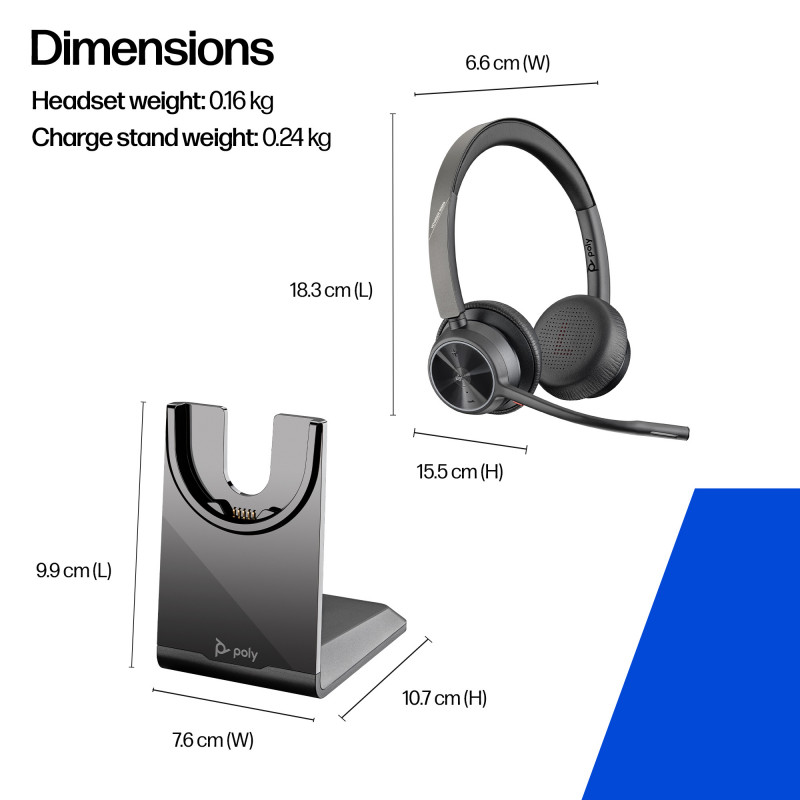 Plantronics Voyager 4320 UC V4320-M C ausinės, USB-A, juodos