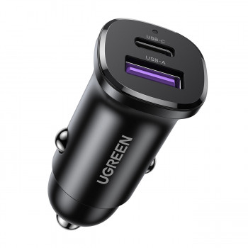 UGREEN EC305 30W sieninis USB-C + USB-A įkroviklis PD 3.0 PPS Quick Charge 3.0 juodas