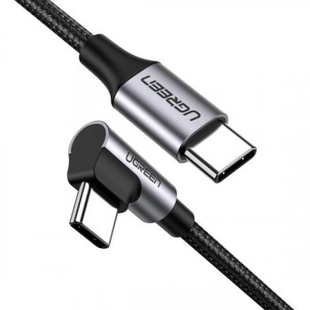 UGREEN USB-C į USB-C kampinis laidas QC 3.0 PD 3A 60W 1m juodas