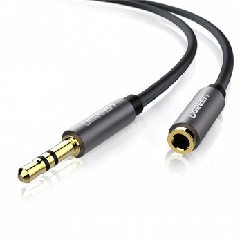 UGREEN AV118 3,5 mm AUX ilginimo laidas 2 m, kištukas į lizdą, juodas