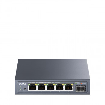 CUDY GS105ES1 5 prievadų Gigabit Light Managed Switch su 1 SFP, 4 RJ45, VLAN, QoS, stalinis