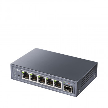 CUDY GS105ES1 5 prievadų Gigabit Light Managed Switch su 1 SFP, 4 RJ45, VLAN, QoS, stalinis