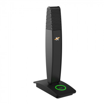 Neat MIC-1010-01 USB kondensatorinis mikrofonas su kardioidine kryptine diagrama, ausinių monitoringu, nutildymo funkcija ir stalinio stovo
