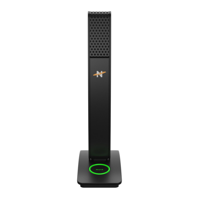 Neat MIC-1010-01 USB kondensatorinis mikrofonas su kardioidine kryptine diagrama, ausinių monitoringu, nutildymo funkcija ir stalinio stovo