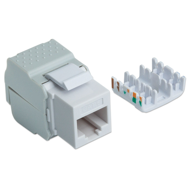 Intellinet 167062 Cat6 UTP Keystone lizdas, be įrankių, baltas