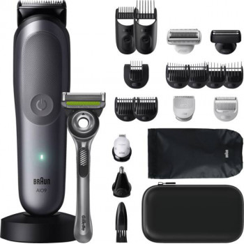 Braun AIO 9540 All-in-One Style Kit, šlapias ir sausas elektrinis skustuvas ir trimeris, 60 min veikimo, 7 priedai, juodas