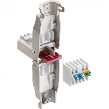 Techly 105872 Cat.6a STP belaidis RJ45 modulinis jungtis, 10G, cinko lydinys, AWG 22-26