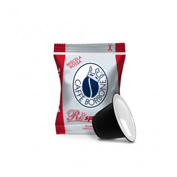 Caffè Borbone Respresso Miscela Rossa 100 kapsulių, skirtų „Nespresso OriginalLine“, tamsaus skrudinimo, intensyvumas 9/10, atskirai supakuotos