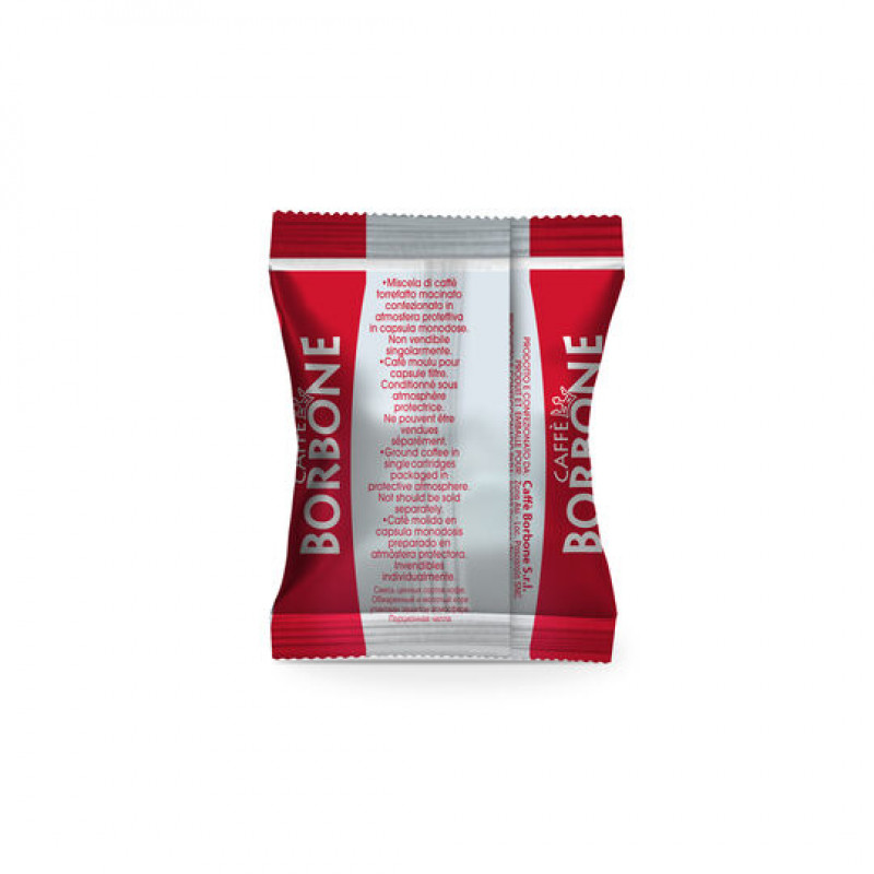 Caffè Borbone Respresso Miscela Rossa 100 kapsulių, skirtų „Nespresso OriginalLine“, tamsaus skrudinimo, intensyvumas 9/10, atskirai supakuotos