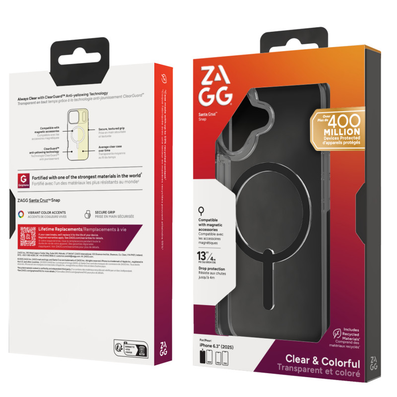 ZAGG Santa Cruz Snap iPhone 17 dėklas – juodas