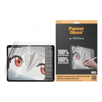 PanzerGlass GraphicPaper ekrano apsauga, skirta iPad Pro 12,9 colio (2018–2022), nuo atspindžių, tinka su dėklu, antibakterinė