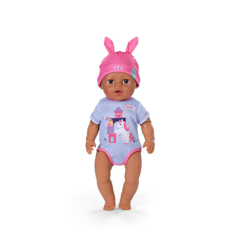 ZAPF CREATION BABY born Eva Click & Play 43 cm lėlė su šviesiais plaukais ir mėlynomis akimis