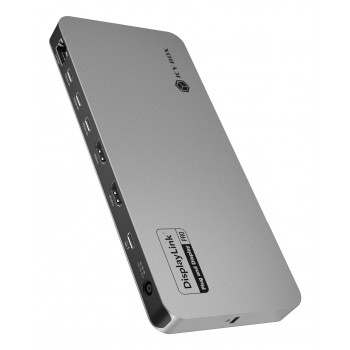 ICY BOX 12-in-1 Diamond Dock USB-C doko stotis su dvigubu 4K vaizdu, 100W maitinimo tiekimu, Gigabit Ethernet ir kortelių skaitytuvu