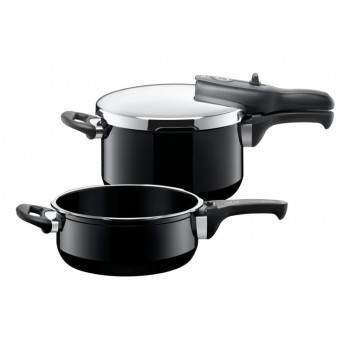 SILIT Silargan Sicomatic t-Plus greitpuodžių rinkinys 4,5 l + 3,0 l, 22 cm, juodas