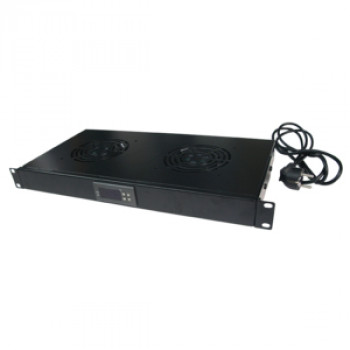 LogiLink FAU04FB 19 inch 1U stovo ventiliatorių blokas su 4 ventiliatoriais, juodas
