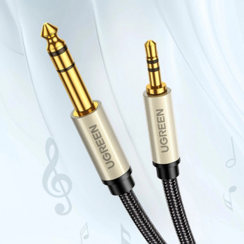 UGREEN 3,5 mm vyriškas į vyrišką TRS audio kabelis, 5 m, pilkas (10630)