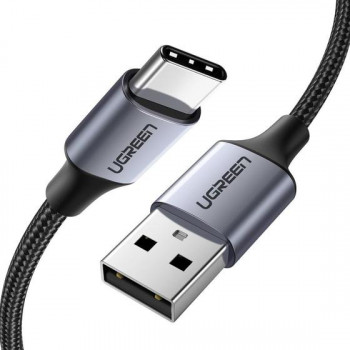 Ugreen USB į USB-C QC 3.0 1 m kabelis su aliuminio jungtimi, juodas