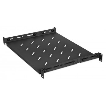 Intellinet Rack - lentyna - su reguliuojamomis kreipianosiomis, fiksuotas montavimas - juoda, RAL 9004 - 1U - 48,3 cm (19 inch)