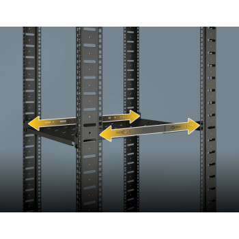 Intellinet Rack - lentyna - su reguliuojamomis kreipianosiomis, fiksuotas montavimas - juoda, RAL 9004 - 1U - 48,3 cm (19 inch)