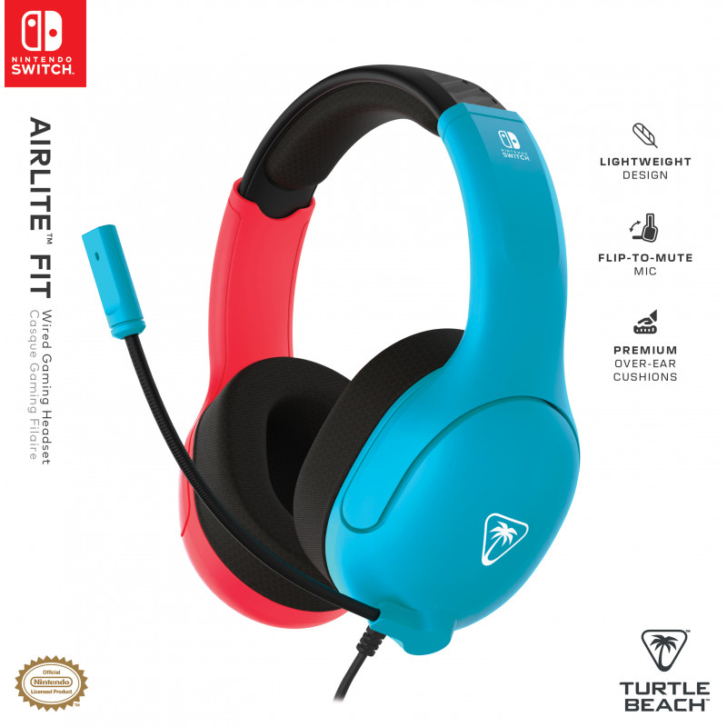 Turtle Beach Airlite Fit laidinis žaidimų ausinių rinkinys - Neon Blue & Red TBS-8002-25
