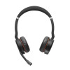 Jabra Evolve 75 MS Stereo belaidės ausinės su aktyviu triukšmo slopinimu, Microsoft Teams sertifikuotos, dvigubas Bluetooth, Busylight, ant ausų, juodos