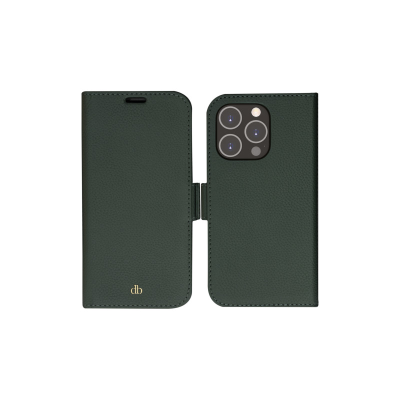 dbramante1928 New York dėklas-apdangas su atlenkiamu viršeliu Apple iPhone 14 Pro - Evergreen - tvari viso grūdo oda