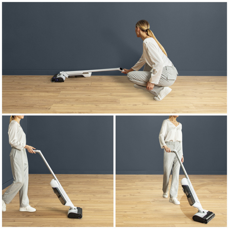 Rowenta GZ7540 X-Clean 10 belaidis šlapio ir sauso valymo siurblys, 60 min veikimo laikas, savaiminis valymas ir džiovinimas, LED ekranas, 3 režimai, 0,9 l švaraus vandens bakas