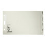 Leitz Manila Board A-Z registro skirtukai, A5 horizontalūs, 20 dalių, pilki, 100 gsm, 80 mm perforacija su sustiprintomis skylėmis (1206-00-85)