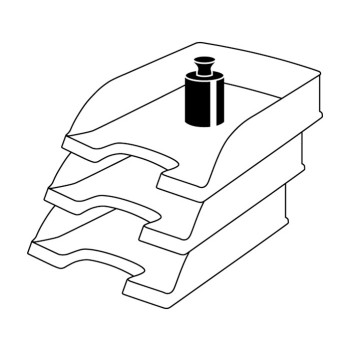 LEITZ Plus dokumentų dėklas Standard A4, baltas, polistirenas, sukraunamas, 5 vnt. (5227-00-01)