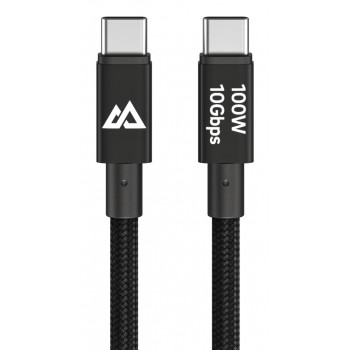 BLACK ROCK USB-C į USB-C įkrovimo ir duomenų kabelis, 100 W Power Delivery, 10 Gbit/s, 1,2 m, juodas 00201765