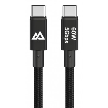 Black Rock USB-C į USB-C kabelis 60W 5Gbps 1,2m juodas 00201764