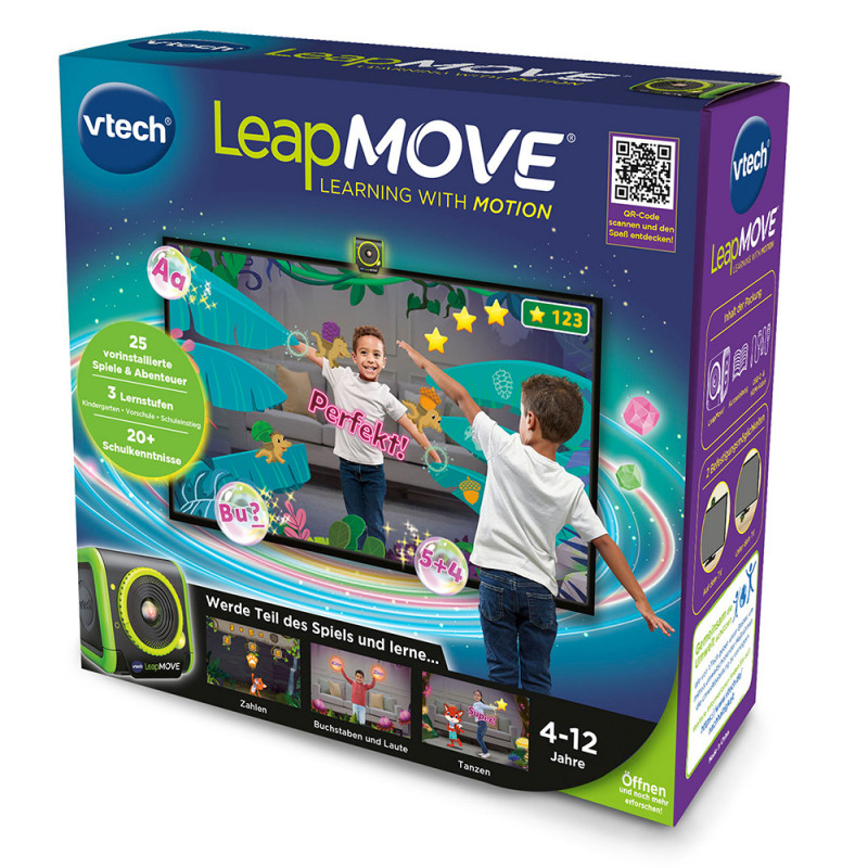 VTech LeapMOVE vaikų fitneso sekiklis su žaidimais ir iššūkiais, spalvotas LCD, atsparus vandens purslams, įkraunamas, mėlynas/žalias 80-618704