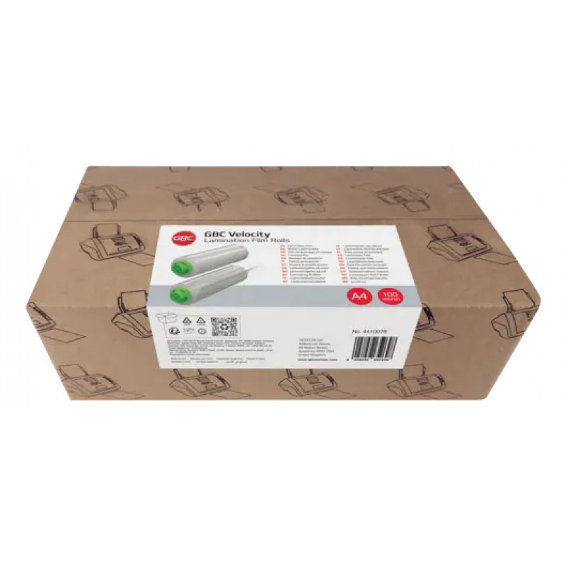 GBC A4 blizgios laminavimo plėvelės 100 mikronų (100 vienetų paketas) 4410078
