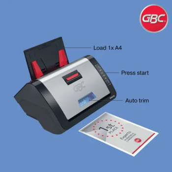 GBC Velocity A4 laminatoriaus rinkinys su 10 kišenėmis, karštoji laminacija, 2 velenai, apsauga nuo užstrigimo, juodas 4410076