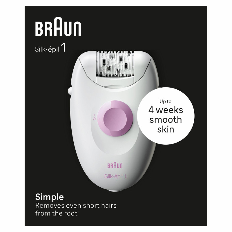 Braun Silk-épil 1 SE1-000 epiliatorius (balta/rožinė) 7500435224949