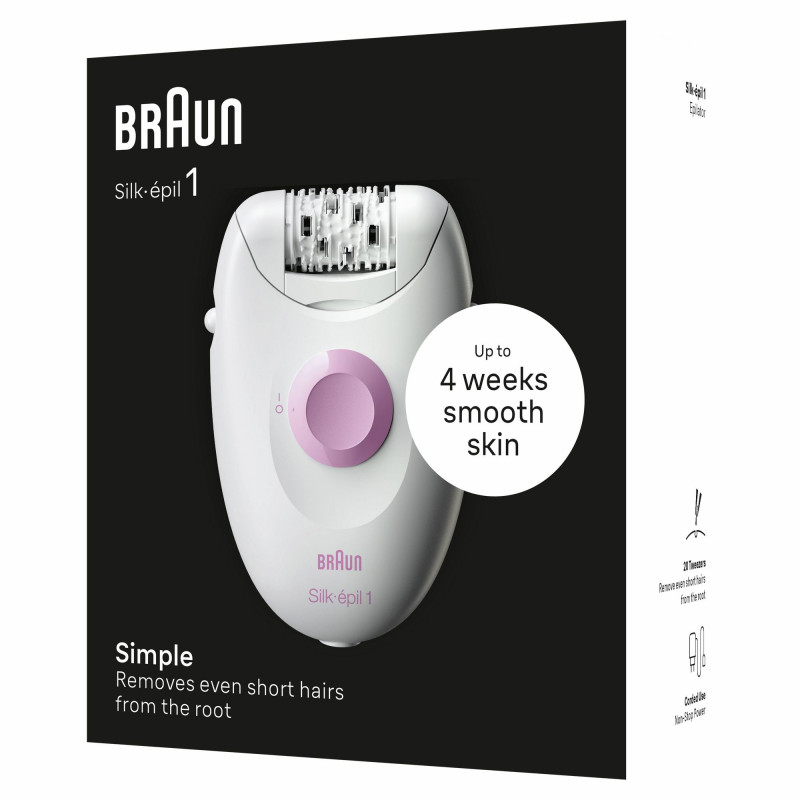 Braun Silk-épil 1 SE1-000 epiliatorius (balta/rožinė) 7500435224949