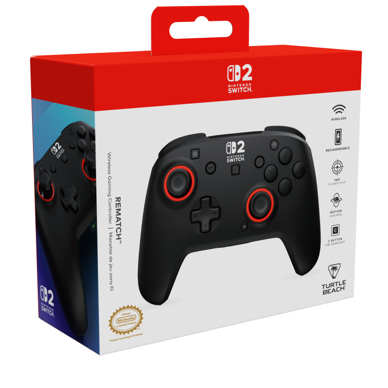Turtle Beach Rematch belaidis RGB žaidimų pultas Nintendo Switch 2, juodas