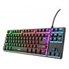 Trust Gaming GXT833 THADO TKL žaidimų klaviatūra - Tenkeyless, metalinė viršutinė plokštė, daugiaspalvis LED apšvietimas, membrana, laidinė USB