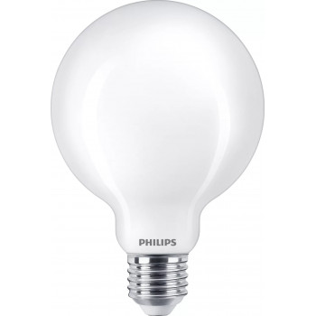 Philips LED Classic 60W G93 E27 šiltai balta matinė nepratemdoma rutulinė lemputė
