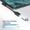 LogiLink CU0100 USB-C į USB-A adapterio kabelis, 0,2 m, 10 Gbps, 90° kampu, juodas