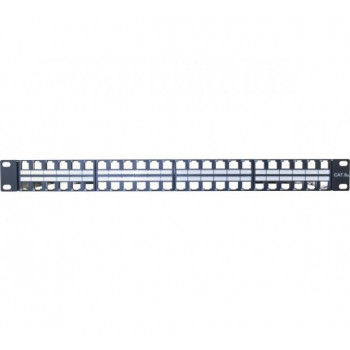 Dexlan 48 prievadų Keystone modulių laikiklis, 19 inch 2U, juodas RAL 9005 258152