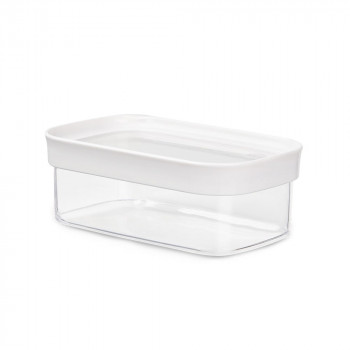 EMSA OPTIMA stačiakampė sauso maisto laikymo talpa 0,45 L permatoma/balta su šviežumo sandarikliu, BPA-free plastikas (3110600892)
