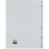 REXEL HETZEL A4 A-Z registro skirtukas, 20 skyriklų, polipropilenas, pilkas, 80-80-80 mm perforacija 25240481