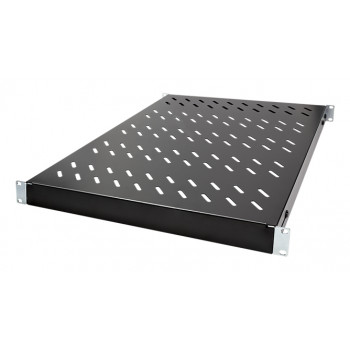 LogiLink SF0800B 19 colių stovo lentyna 1U reguliuojamo gylio 570 mm perforuota juoda 800 mm gylio spintoms