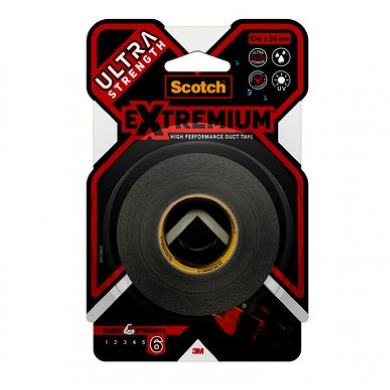 3M Extremium juoda surišimo ir remonto juosta, atspari UV ir vandeniui, 10 m x 24 mm, 6 ritinėliai 7100207215