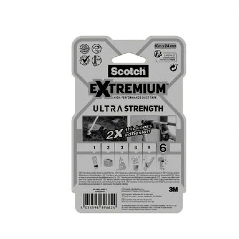 3M Extremium juoda surišimo ir remonto juosta, atspari UV ir vandeniui, 10 m x 24 mm, 6 ritinėliai 7100207215