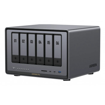 Ugreen NASync DXP6800 Pro 6 skyrių NAS sistema, Intel Core i5-1235U, 8GB DDR5, 2x10GbE + 2x2.5GbE, 2xM.2 NVMe, 2xUSB3.2 Gen2, HDMI, PCIe 4.0