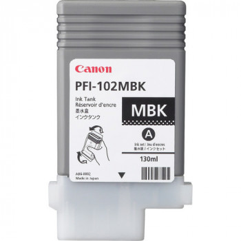 Canon PFI-102MBK matinės juodos spalvos pigmentiniai rašalai 130 ml, skirti imagePROGRAF iPF500, iPF600, iPF700, iPF710, iPF720