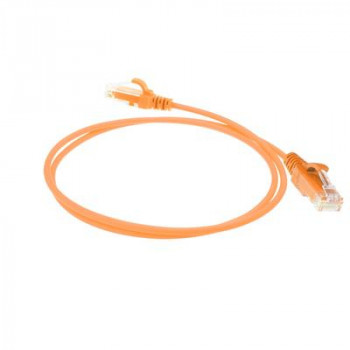 ACT Oranžinis 1,5 m LSZH U/UTP CAT6 datacenter slimline tinklo kabelis su RJ45 jungtimis ir apsauga nuo užkabinimo (DC9151)