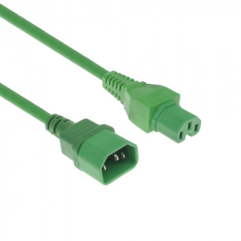 ACT Powercord C14 - C15 maitinimo laidas, žalias, 2,5 m (AK5395)